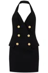 Balmain 6 Buttons Long Halterneck Knit Dress Clothing In Black