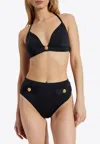 Balmain Halterneck Bikini Set With Buttons In Black