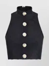 Balmain Women Baroque Crop Top In Black