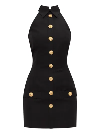 Balmain Halterneck Buttoned Mini Dress