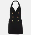 Balmain 6 Buttons Long Halterneck Knit Dress Clothing In Black