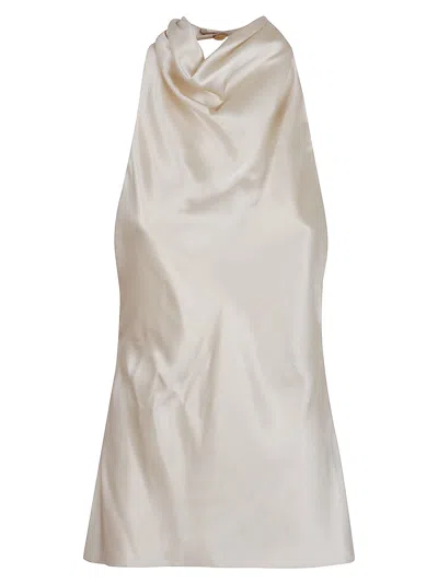 BALMAIN HALTERNECK CREPE SATIN TOP
