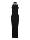 Balmain Crystal-embellished Open-back Velvet Gown In Negro