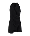 Balmain Halterneck Draped Mini Dress In Black