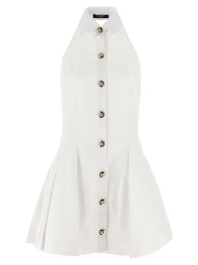 Balmain Backless Dress In White