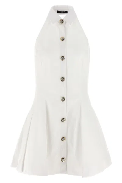 Balmain Backless Dress In White
