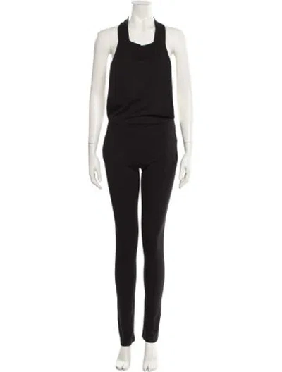 Pre-owned Balmain Halterneck Jumpsuit In Black