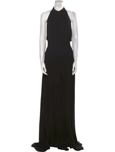 Pre-owned Balmain Halterneck Jumpsuit In Black