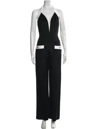 Pre-owned Balmain Halterneck Jumpsuit In Black