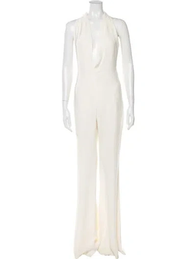Pre-owned Balmain Halterneck Jumpsuit In Neutral