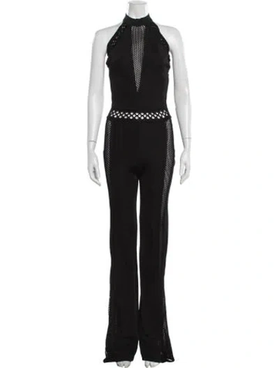 Pre-owned Balmain Halterneck Jumpsuit W/ Tags In Black