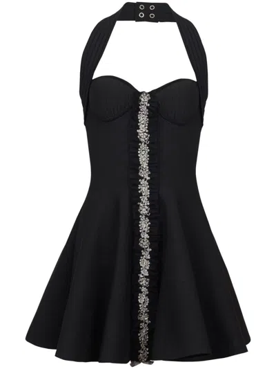 Balmain Halterneck Knit Dress In Black