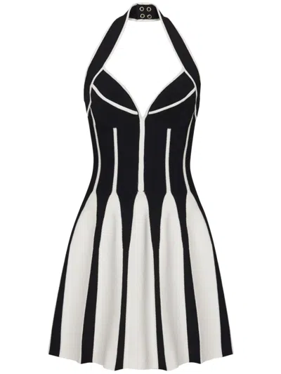 BALMAIN HALTERNECK KNITTED MINIDRESS