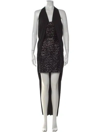 Pre-owned Balmain Halterneck Long Dress In Black
