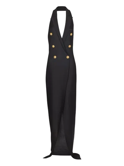 BALMAIN HALTERNECK MAXI DRESS