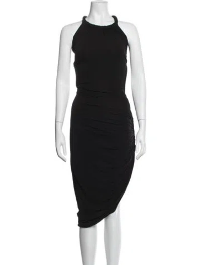 Pre-owned Balmain Halterneck Midi Length Dress W/ Tags In Black