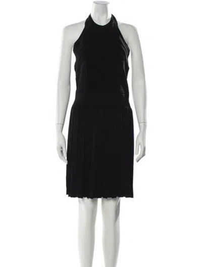 Pre-owned Balmain Halterneck Mini Dress In Black