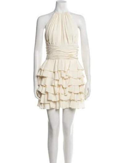 Pre-owned Balmain Halterneck Mini Dress In Neutral