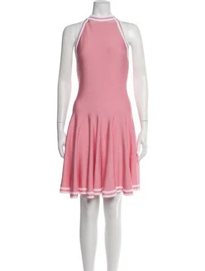 Pre-owned Balmain Halterneck Mini Dress In Pink