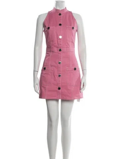 Pre-owned Balmain Halterneck Mini Dress In Pink