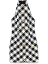 Balmain Gingham Tweed Minidress In Schwarz