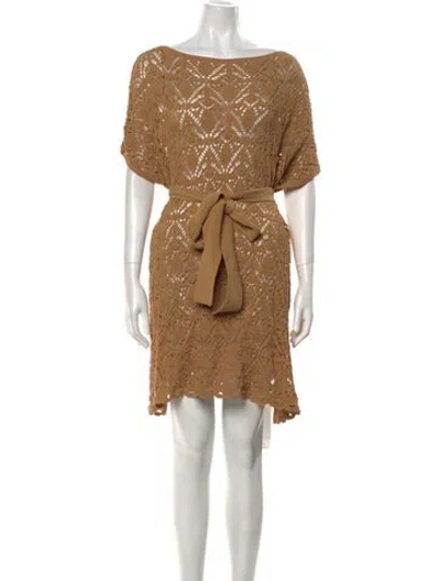 Pre-owned Balmain Halterneck Mini Dress W/ Tags In Neutral