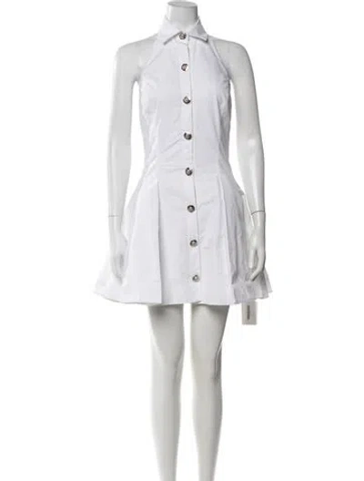 Pre-owned Balmain Halterneck Mini Dress W/ Tags In White