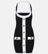 Balmain Black Dress With Square Neckline And Decorative Buttons In Black
