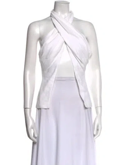 Pre-owned Balmain Halterneck Sleeveless Top W/ Tags In White