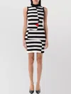 Balmain Asymmetric Stripes Mini Dress