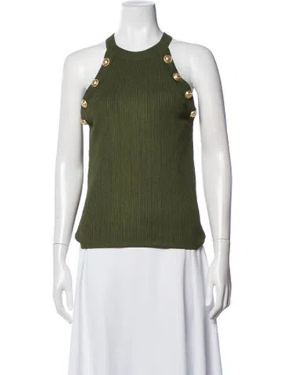 Pre-owned Balmain Halterneck Sweater In Green