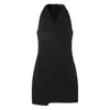 Balmain Halterneck Wrap Dress In Black