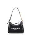 Balmain Women's B-army Handbag In Monogrammed Canvas And Leather In Black  