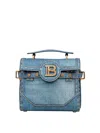 Balmain Buzz 23 Denim Cross-body Bags & Satchels In Lavado Oscuro
