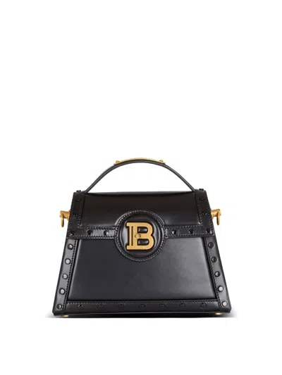 Balmain Small B-buzz Dynasty Leather Shoulder Bag In Black