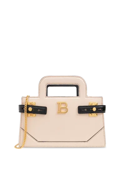 Balmain Small B-buzz Tote Bag In Nude