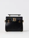 Balmain Small B-buzz Top Handle Bag In Calfskin In Black