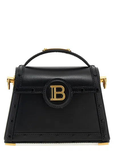 Balmain Small B-buzz Dynasty Leather Shoulder Bag In Black