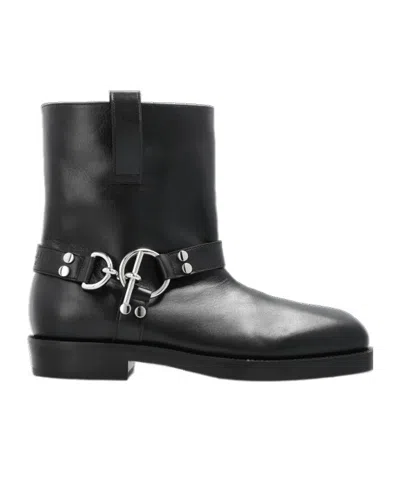 Balmain Harness Ankle Boots In Black