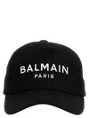 Balmain Logo-embroidered Baseball Cap In Noir/blanc