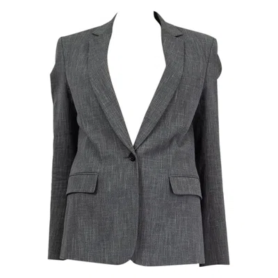 Pre-owned Balmain Heather Grey Cotton Blazer Jacket 38 S In Gray
