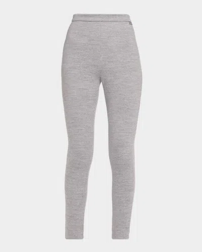 BALMAIN HEATHERED ANKLE LEGGINGS