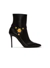 Balmain Heeled Calfskin Eva Ankle Boots In Black