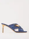 Balmain Square-headed High-heeled Sandals In Blau