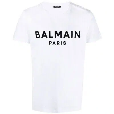 Pre-owned Balmain Herren T-shirts Yh1ef000 Bb33 Eab Eab T-shirt In Wei