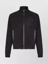 Balmain High Collar Blazer With Ribbed Cuffs And Hem In Black