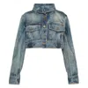 Balmain High-collar Two-pockets Jacket In Blue