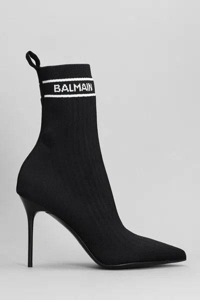 Balmain High Heels Ankle Boots In Black