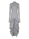 Balmain Kleid Mit Stehkragen In Gray