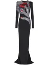 Balmain Embellished Maxi Dress In Black